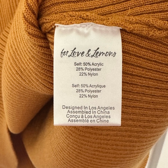 For Love and Lemons Maggie Mini Dress in Orange, NWT, Size L - Picture 5 of 7